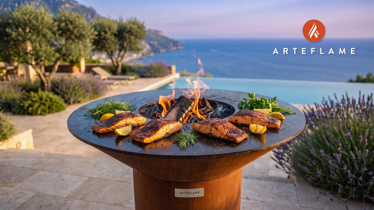 Grilled Smoked Salmon (North Dakota Style) cooking on an Arteflame grill