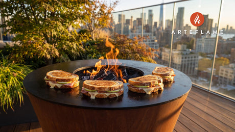 Grilled Havarti & Ham Sandwich (North Dakota Style) cooking on an Arteflame grill