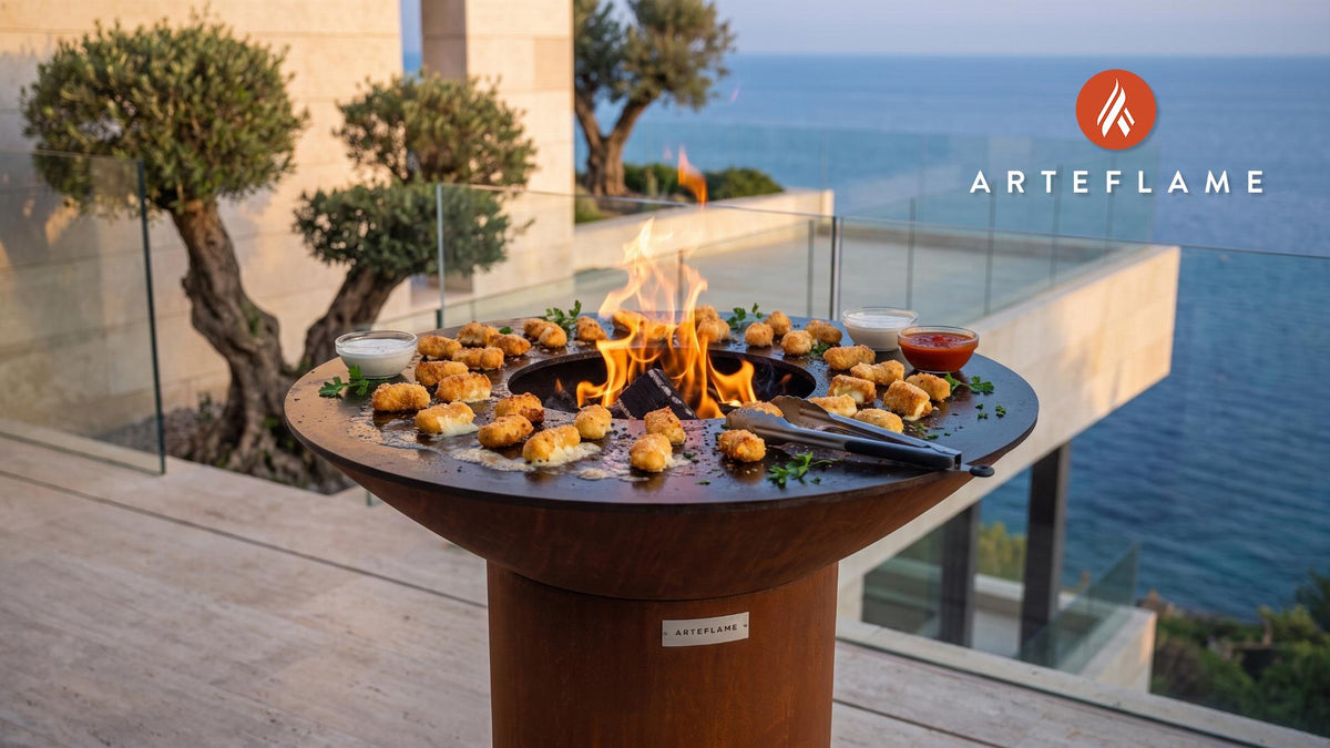 Crispy Grilled Cheese Curds (North Dakota Style) cooking on an Arteflame grill