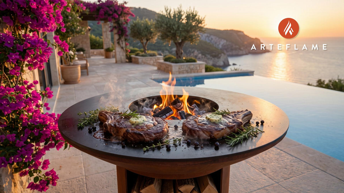 Juicy Grilled Elk Steak (North Dakota Style) cooking on an Arteflame grill