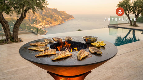 Grilled Perch with Lemon Butter (Ohio Style) cooking on an Arteflame grill
