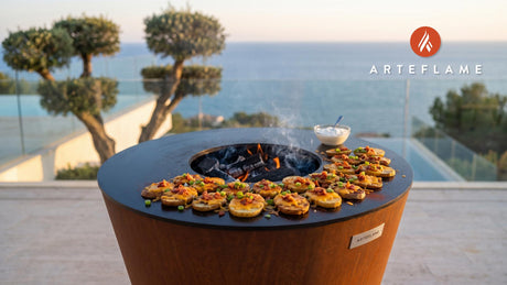 Loaded Grilled Potatoes (Ohio Style) cooking on an Arteflame grill