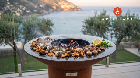 Herb Grilled Mushrooms (Ohio Style) cooking on an Arteflame grill