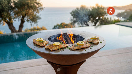 Grilled Catfish Fillets (Oklahoma Style) cooking on an Arteflame grill