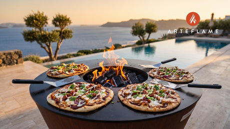 BBQ Chicken Flatbread Pizza (Oklahoma Style) cooking on an Arteflame grill