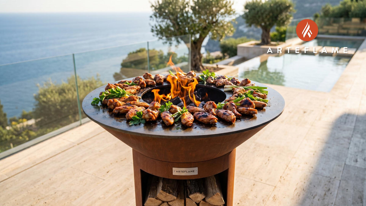 Honey Butter BBQ Wings (Oklahoma Style) cooking on an Arteflame grill