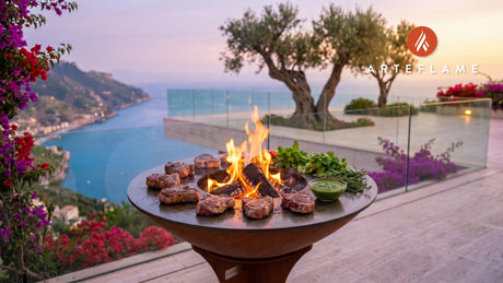 Grilled Lamb Chops with Mint Chutney (Oregon Style) cooking on an Arteflame grill