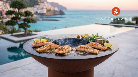 Grilled Rockfish with Citrus Butter (Oregon Style) cooking on an Arteflame grill