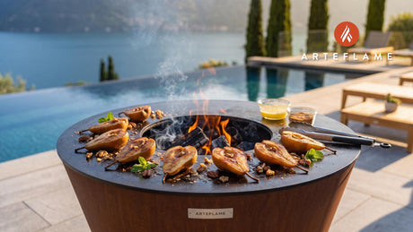 Wood-Fired Smoked Pears (Oregon Style) cooking on an Arteflame grill