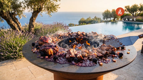 Blackberry BBQ Pulled Pork (Oregon Style) cooking on an Arteflame grill