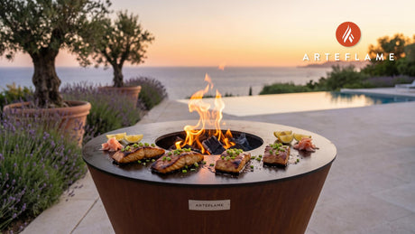 Grilled Miso Cod (Oregon Style) cooking on an Arteflame grill