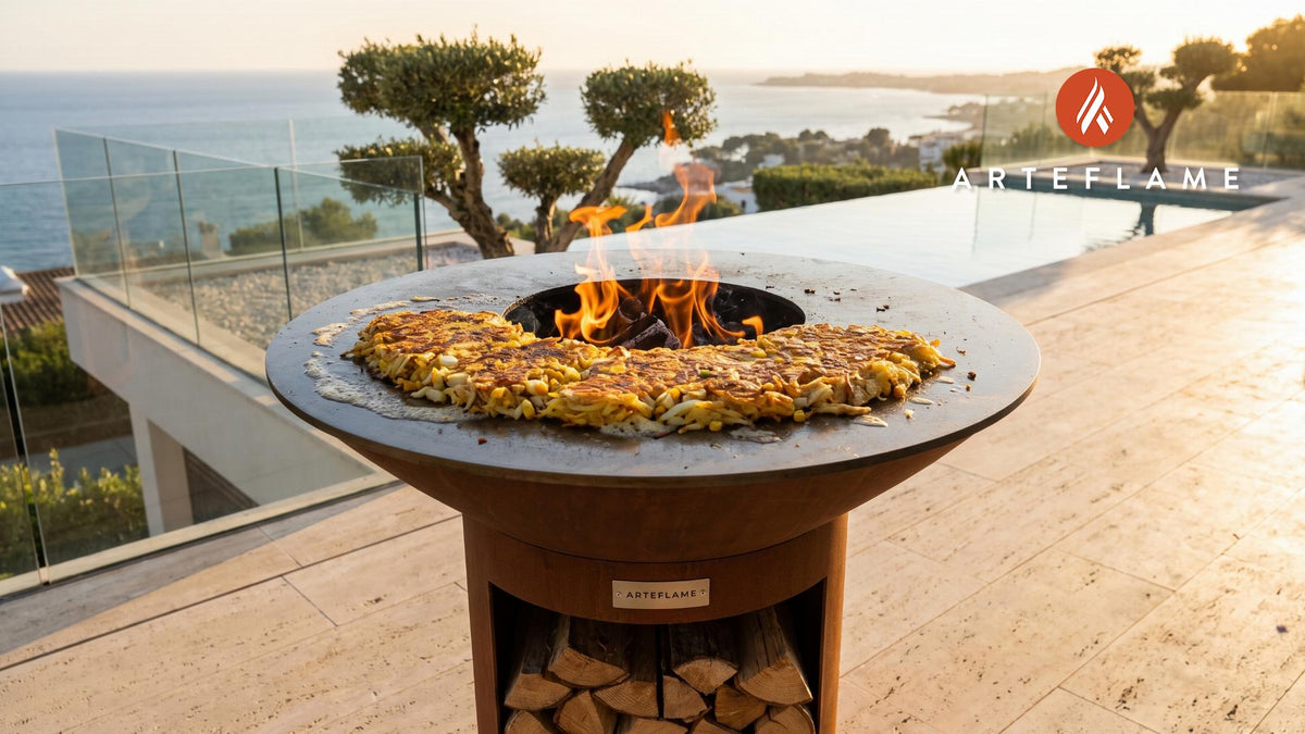 Crispy Chicken Corn Rosti (Pennsylvania Dutch Style) cooking on an Arteflame grill