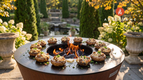Sausage Stuffed Mushrooms (Pennsylvania Dutch Style) cooking on an Arteflame grill