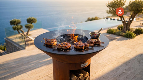 Maple Glazed Pork Chops (Pennsylvania Style) cooking on an Arteflame grill