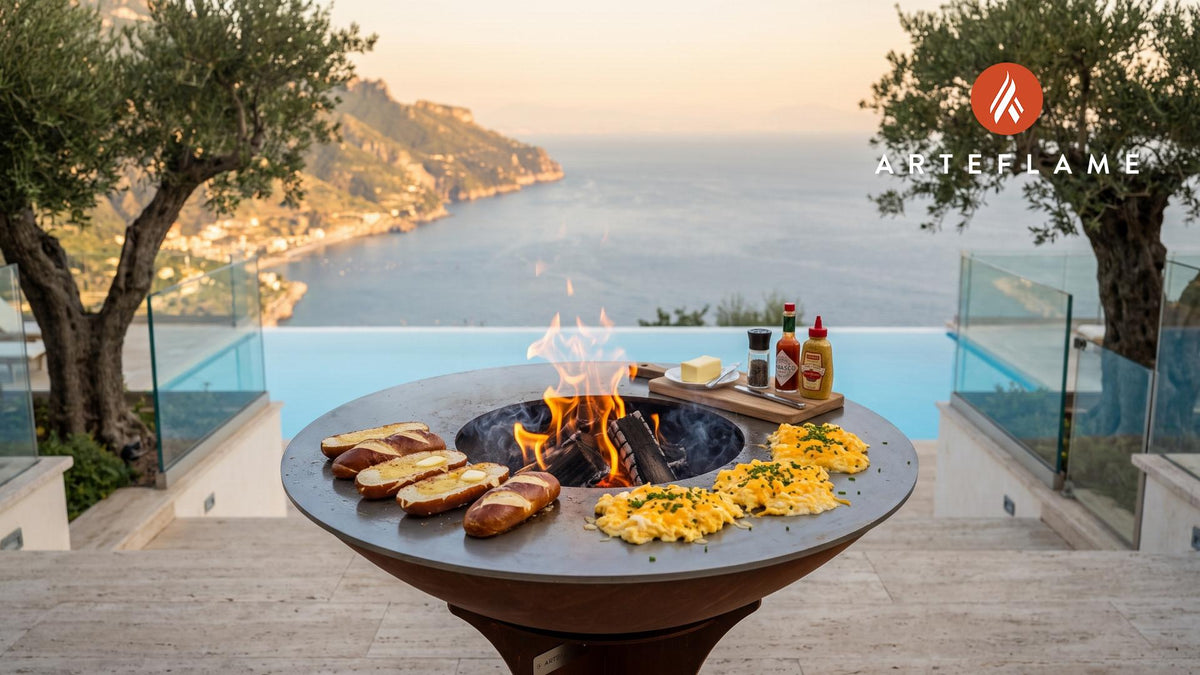 Scrambled Egg & Cheese Pretzel Rolls (Pennsylvania Style) cooking on an Arteflame grill