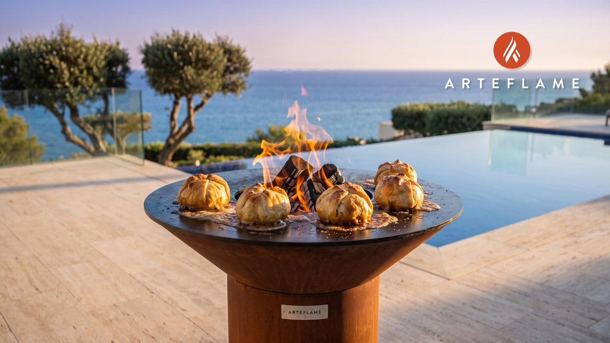 Grilled Apple Dumplings (Pennsylvania Dutch Style) cooking on an Arteflame grill
