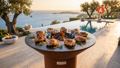 Pickle Brined Grilled Chicken Thighs (Pennsylvania Dutch Style) cooking on an Arteflame grill