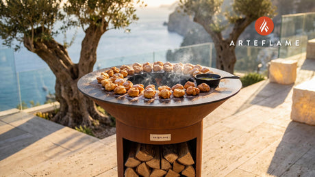 Fire Grilled Funnel Cake Bites (Pennsylvania Style) cooking on an Arteflame grill