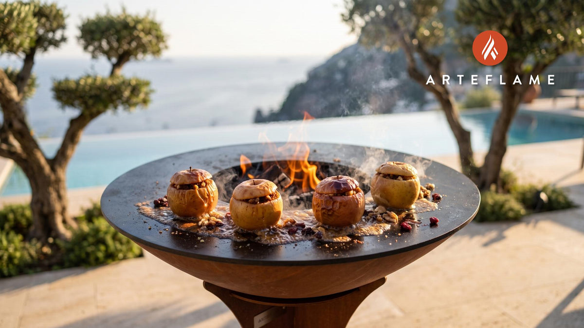Fire-Roasted Apples (Pennsylvania Style) cooking on an Arteflame grill