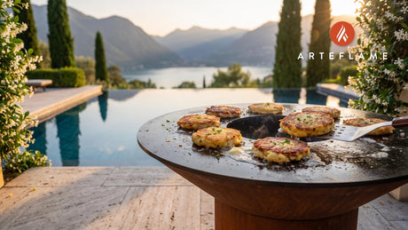 Grilled Potato Cakes (Pennsylvania Amish Style) cooking on an Arteflame grill