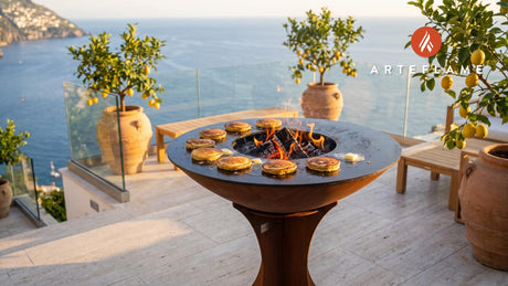 Crispy Cornmeal Johnnycakes (Rhode Island Style) cooking on an Arteflame grill