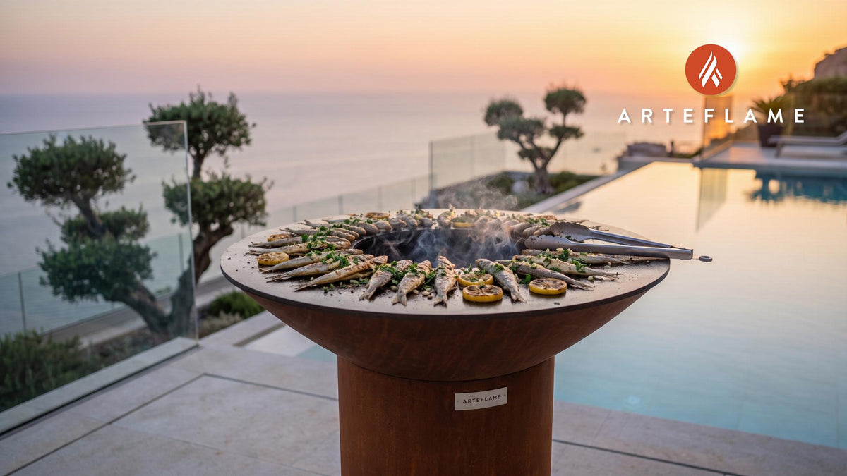 Grilled Smelt cooking on an Arteflame grill