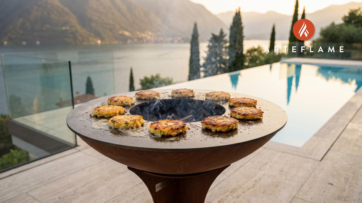 Crispy Grilled Rice Cakes (South Carolina Gold) cooking on an Arteflame grill