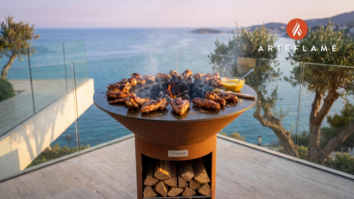 Smoked Turkey Wings (South Carolina Style) cooking on an Arteflame grill