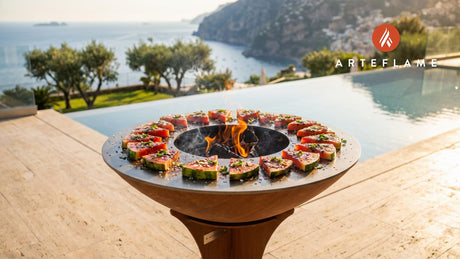 Grilled Watermelon with Sorghum Glaze (South Carolina Style) cooking on an Arteflame grill