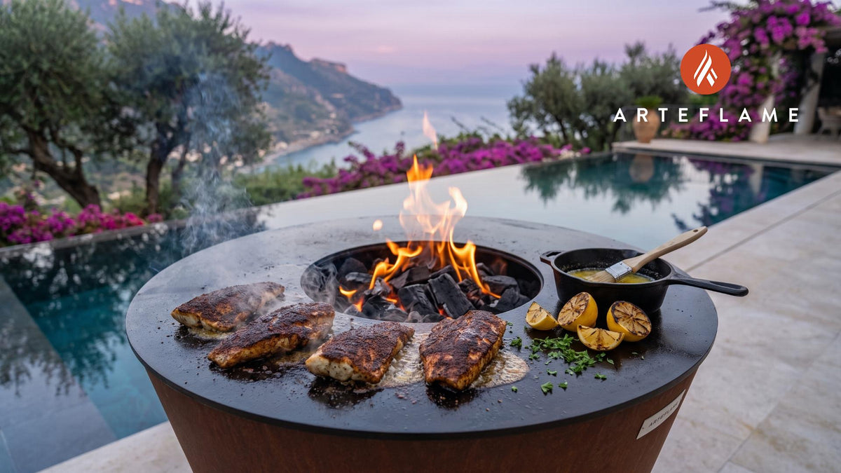 Blackened Grouper (South Carolina Style) cooking on an Arteflame grill