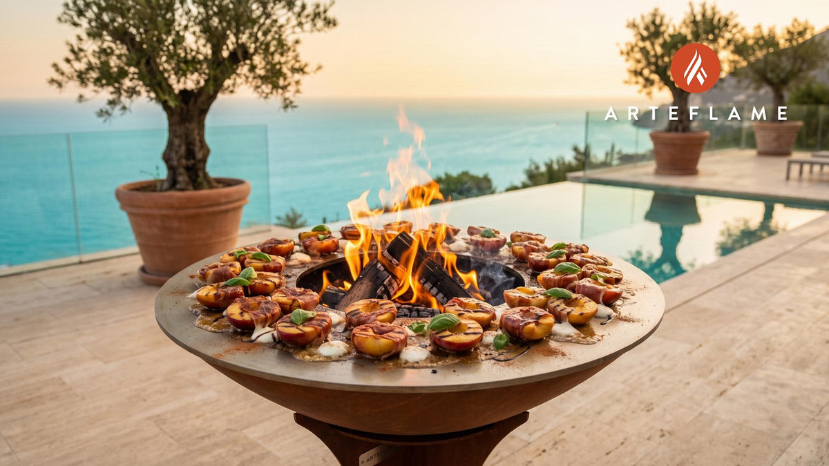 Grilled Bourbon Peaches & Prosciutto (South Carolina Style) cooking on an Arteflame grill