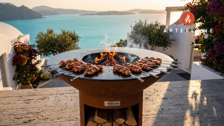 Grilled Pheasant Breast Skewers (South Dakota Style) cooking on an Arteflame grill