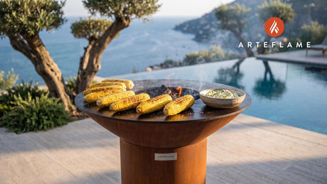 Grilled Corn & Chive Butter (South Dakota Style) cooking on an Arteflame grill