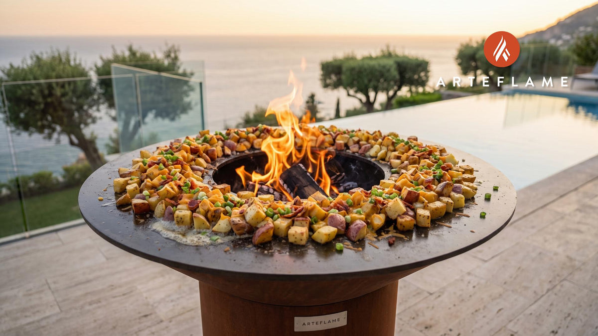 Grilled Ranch Potatoes (South Dakota Style) cooking on an Arteflame grill