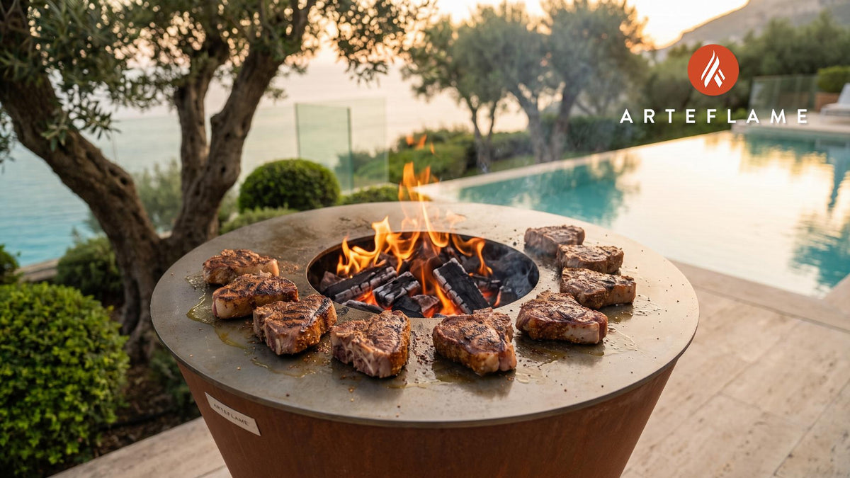 Grilled Spiced Lamb Chops (South Dakota Style) cooking on an Arteflame grill