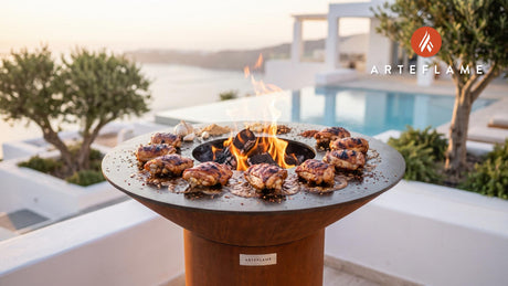Honey Bourbon Grilled Chicken Thighs (South Dakota Style) cooking on an Arteflame grill