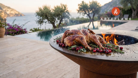 Cranberry Glazed Grilled Turkey (South Dakota Style) cooking on an Arteflame grill