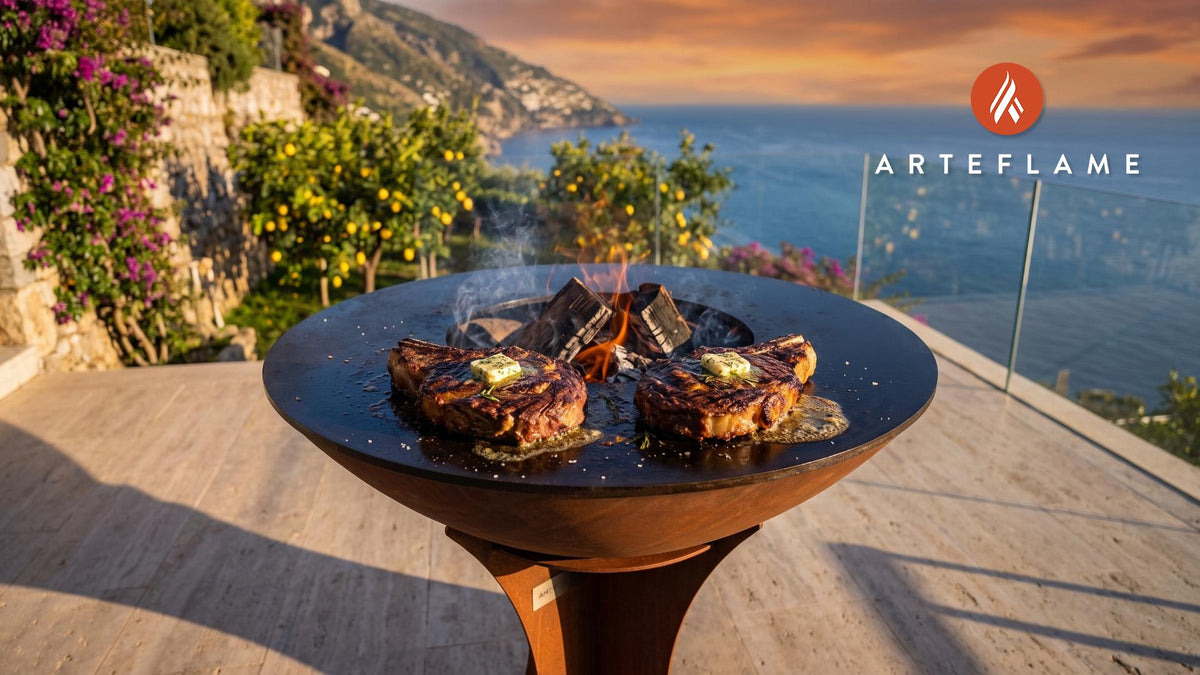 Honey Butter Bison Ribeye (South Dakota Style) cooking on an Arteflame grill