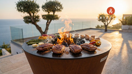 Seared BBQ Duck Breast (South Dakota Style) cooking on an Arteflame grill