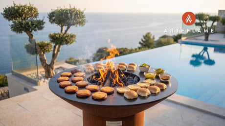 Wood-Fired Bologna Sliders (Tennessee Style) cooking on an Arteflame grill