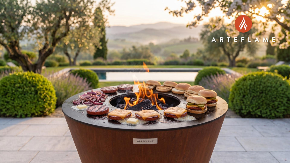 Smoky Grilled Bologna Sliders (Tennessee Style) cooking on an Arteflame grill
