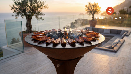 BBQ Glazed Sweet Potatoes (Tennessee Style) cooking on an Arteflame grill