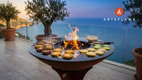 Crispy Fried Green Tomatoes (Tennessee Style) cooking on an Arteflame grill