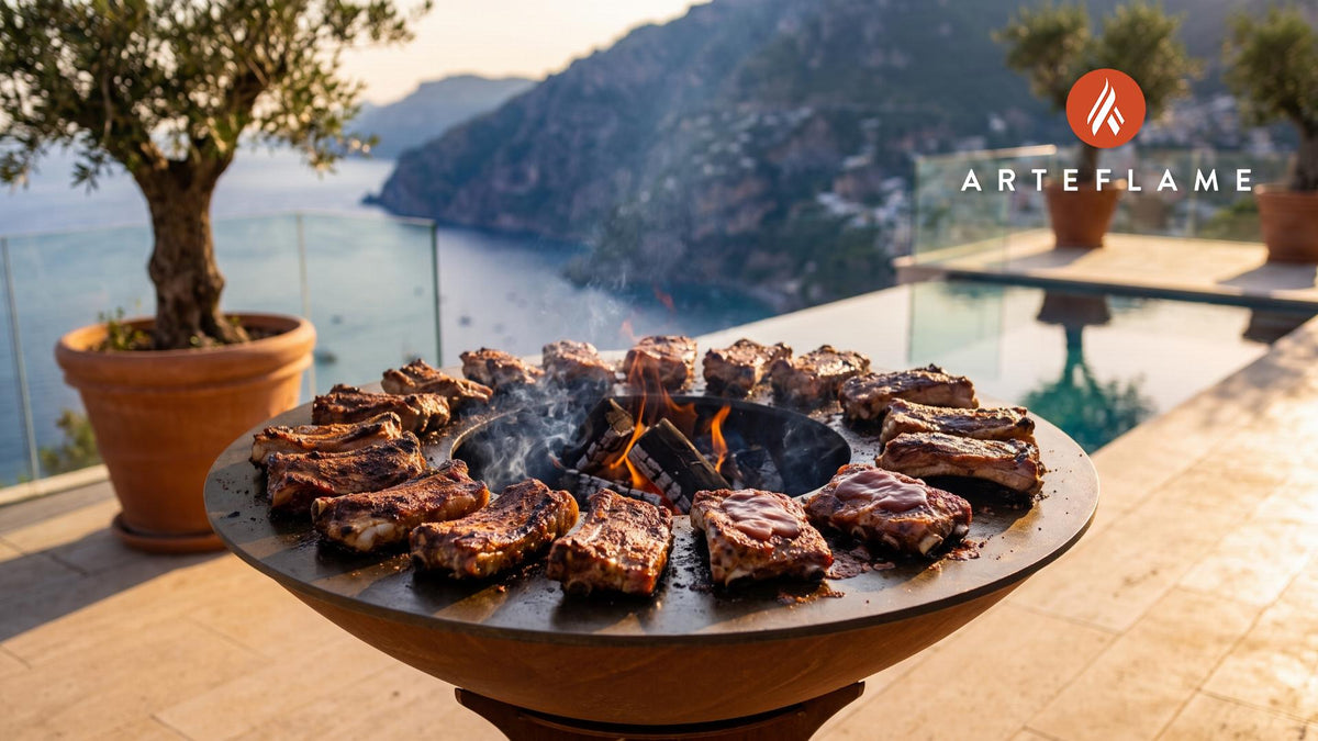 Tender Hickory Country Ribs (Tennessee Style) cooking on an Arteflame grill