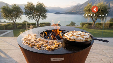 Grilled Banana Pudding (Tennessee Style) cooking on an Arteflame grill