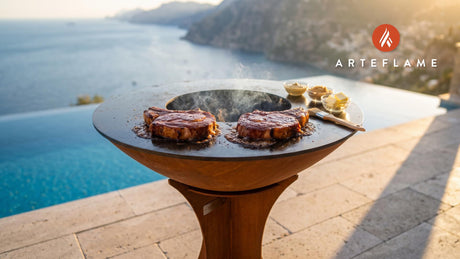 Brown Sugar Glazed Ham Steaks (Texas Style) cooking on an Arteflame grill