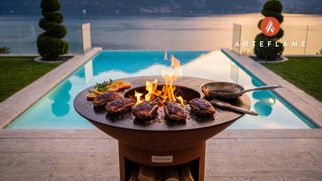 Grilled Duck Breast with Molasses Glaze (Texas Style) cooking on an Arteflame grill