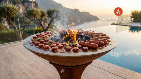 Maple Glazed Smoked Sausages (Utah Style) cooking on an Arteflame grill