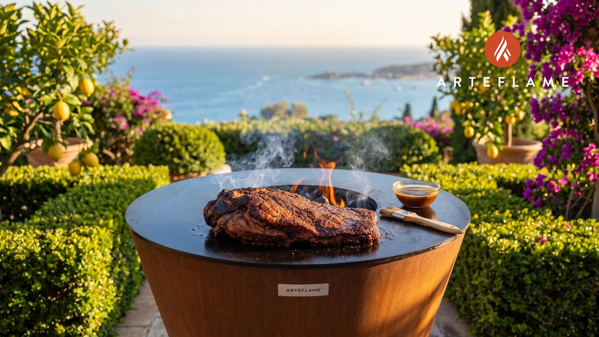 Tender Grilled Brisket (Utah Pioneer Day Style) cooking on an Arteflame grill