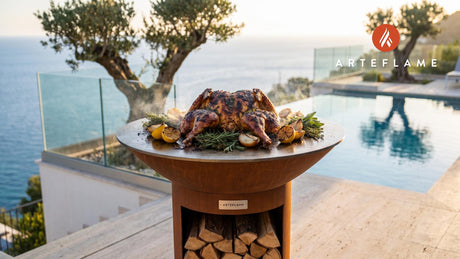 Spatchcock BBQ Turkey (Utah Style) cooking on an Arteflame grill